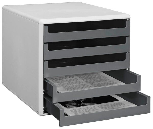 M&M Schubladenbox  dunkelgrau 30050910, DIN A4 mit 5 Schubladen, 1 St.