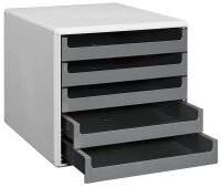 M&M Schubladenbox  dunkelgrau 30050910, DIN A4 mit 5...