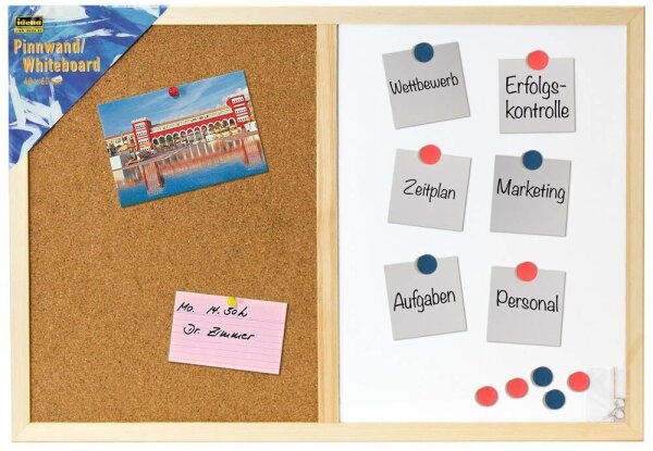 Idena Whiteboard-Pinnwand 60,0 x 40,0 cm Kork braun