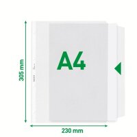LEITZ Prospekthüllen 4764 DIN A4 transparent genarbt...