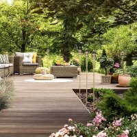relaxdays Gartenfackeln braun, 10 St.