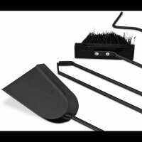 relaxdays Kaminbesteck schwarz, 1 Set