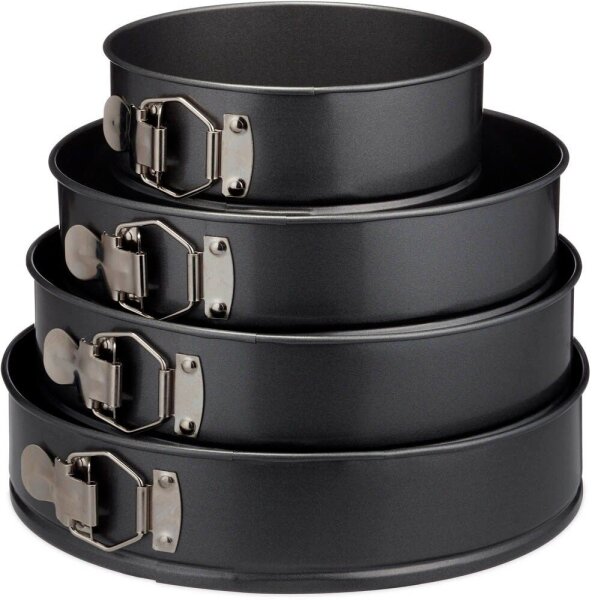 relaxdays Springformen-Set Ø 18,0/24,0/26,0/28,0 cm, 1 Set