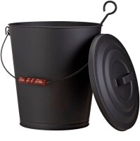 relaxdays Ascheeimer mit Deckel 24,0 l schwarz, 1 St.