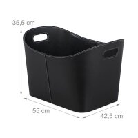 relaxdays Kunstleder XL Kaminholzkorb 27,0 l schwarz 55,0...