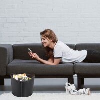 relaxdays Kunstleder XL Kaminholzkorb 27,0 l schwarz 55,0 x 42,5 x 35,5 cm, 1 St.