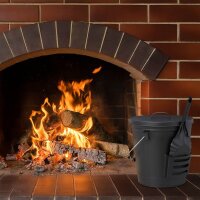 relaxdays Ascheeimer mit Deckel 19,0 l schwarz, 1 St.