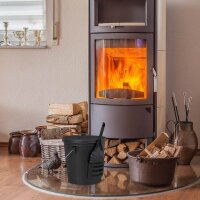 relaxdays Ascheeimer mit Deckel 19,0 l schwarz, 1 St.