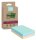 Post-it® Super Sticky Recycling Notes Haftnotizen extrastark farbsortiert, 4 Blöcke