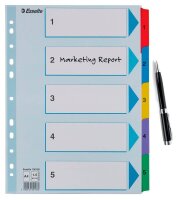 Esselte Ordnerregister DIN A4 Vollformat 1-5 farbig...