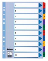 Esselte Ordnerregister DIN A4 Vollformat 1-10 farbig...