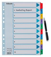 Esselte Ordnerregister DIN A4 Vollformat 1-10 farbig...