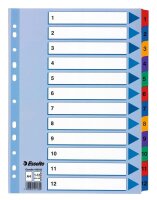 Esselte Ordnerregister DIN A4 Vollformat 1-12 farbig...