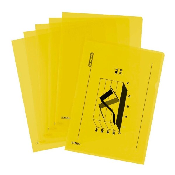 herlitz Sichthüllen DIN A4 gelb genarbt 0,19 mm, 10 St.