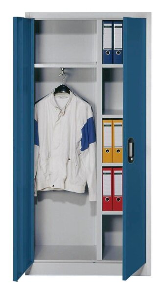 CP Stahlschrank C 2000 Acurado 9260-30 S10158 lichtgrau, enzianblau 4 Fachböden 93,0 x 40,0 x 195,0 cm, aufgebaut, 1 St.