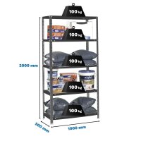 Simonrack Schwerlastregal COMFORT PLUS 8425437096464 anthrazit 100,0 x 50,0 x 200,0 cm