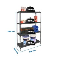 Simonrack Schwerlastregal SIMONCLICK 8425437097775 anthrazit 90,0 x 50,0 x 150,0 cm