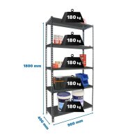 Simonrack Schwerlastregal SIMONCLICK 8425437098017 anthrazit 90,0 x 40,0 x 180,0 cm