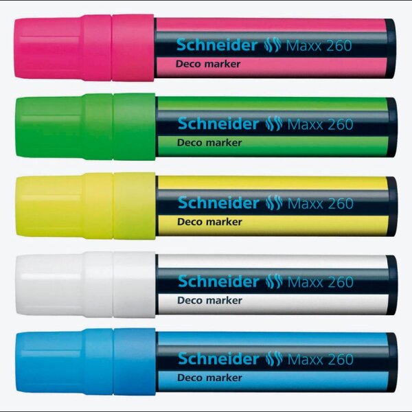 AKTION: Schneider Maxx 260 Kreidemarker farbsortiert 5,0 - 15,0 mm, 5 St.
