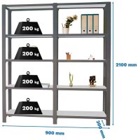 Simonrack Regal OFFICLICK 8425437108860 anthrazit, silber...