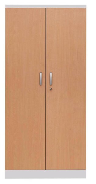 Gürkan Stahlschrank 100107 lichtgrau, buche 4 Fachböden 92,0 x 42,0 x 195,0 cm, aufgebaut, 1 St.