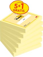 5 + 1 GRATIS: Post-it® Notes 654 Haftnotizen gelb, 5...