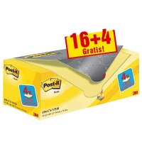 16 + 4 GRATIS: Post-it® Notes Haftnotizen gelb, 16...