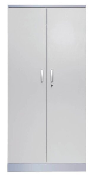 Gürkan Stahlschrank 100123 lichtgrau, weißaluminium 4 Fachböden 92,0 x 42,0 x 195,0 cm, aufgebaut, 1 St.