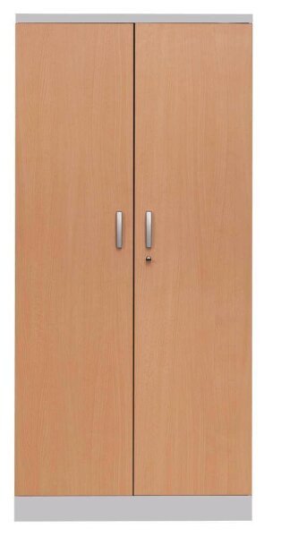 Gürkan Stahlschrank 100119 buche, weißaluminium 4 Fachböden 92,0 x 42,0 x 195,0 cm, aufgebaut, 1 St.