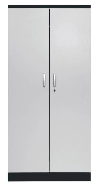 Gürkan Stahlschrank 100129 tiefschwarz, lichtgrau 4 Fachböden 92,0 x 42,0 x 195,0 cm, aufgebaut, 1 St.