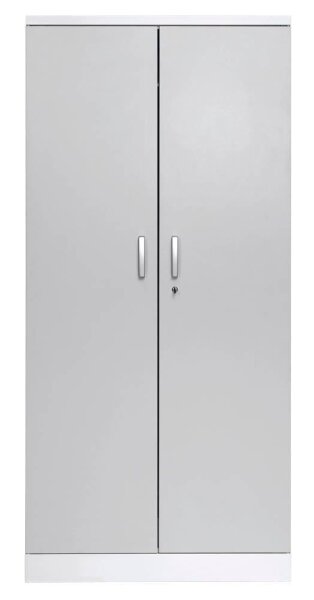 Gürkan Stahlschrank 100117 verkehrsweiß, lichtgrau 4 Fachböden 92,0 x 42,0 x 195,0 cm, aufgebaut, 1 St.