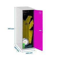 Simonrack Spind SIMONLOCKER DISM SINGLE grau, pink...