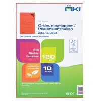 ÖKI Sichthüllen Ordo DIN A4 rot glatt 120 g/qm, 100 St.