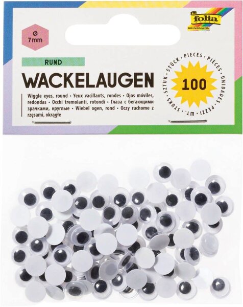 folia Wackelaugen weiß 7,0 mm Ø 7,0 mm, 100 St.