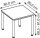 HAMMERBACHER HS08 höhenverstellbarer Schreibtisch lichtgrau quadratisch, 4-Fuß-Gestell silber 80,0 x 80,0 cm