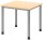 HAMMERBACHER HS08 höhenverstellbarer Schreibtisch ahorn quadratisch, 4-Fuß-Gestell silber 80,0 x 80,0 cm