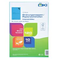 ÖKI Sichthüllen Ordo DIN A4 blau glatt 120 g/qm, 100 St.