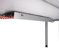 HAMMERBACHER HS12 höhenverstellbarer Schreibtisch lichtgrau rechteckig, 4-Fuß-Gestell silber 120,0 x 80,0 cm