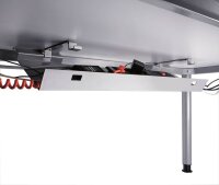 HAMMERBACHER HS12 höhenverstellbarer Schreibtisch lichtgrau rechteckig, 4-Fuß-Gestell silber 120,0 x 80,0 cm