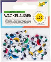 folia Wackelaugen mehrfarbig mit Wimpern farbig sortiert...