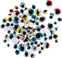 folia Wackelaugen mehrfarbig mit Wimpern farbig sortiert...