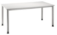 HAMMERBACHER HS16 höhenverstellbarer Schreibtisch lichtgrau rechteckig, 4-Fuß-Gestell silber 160,0 x 80,0 cm