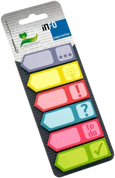 inFO Symbole Haftmarker farbsortiert "Symbole" 6x 25 Streifen