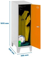 Simonrack Spind SIMONLOCKER DISM SINGLE grau, orange 8425437120282, 1 Schließfach 30,0 x 50,0 x 101,5 cm