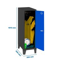 Simonrack Spind SIMONLOCKER DISM SINGLE anthrazit, blau 8425437120312, 1 Schließfach 30,0 x 50,0 x 101,5 cm