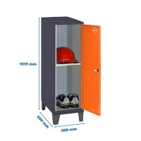Simonrack Spind SIMONLOCKER DISM SINGLE anthrazit, orange 8425437120787, 1 Schließfach 30,0 x 50,0 x 101,5 cm