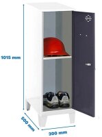 Simonrack Spind SIMONLOCKER DISM SINGLE weiß, anthrazit 8425437120831, 1 Schließfach 30,0 x 50,0 x 101,5 cm