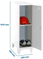 Simonrack Spind SIMONLOCKER DISM SINGLE weiß, grau 8425437120886, 1 Schließfach 30,0 x 50,0 x 101,5 cm