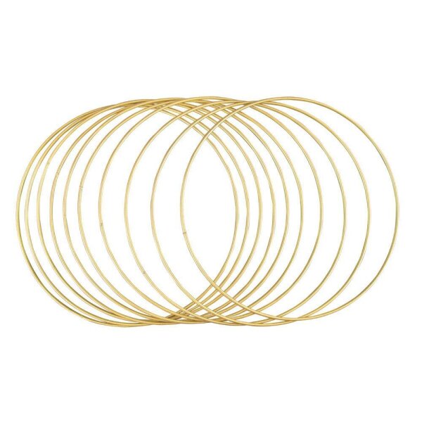Rayher Metallringe-Set beschichtet gold Ø 25,0 cm, 10 St.
