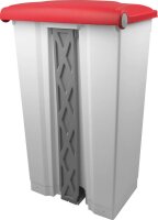 helit Mülleimer 90,0 l weiß, rot, 1 St.